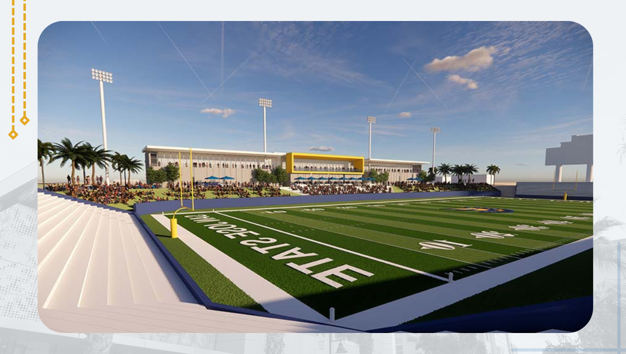 Spartan Athletics Center rendering, view from the field
